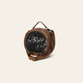 American Darling Canteen Bag Western Leather Hair-On Cowhide Purse with Rivets Embossed and Secure YKK Zipper