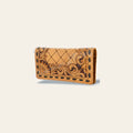 American Darling Western Wallet Bag Hand Tooled Floral Carved Buck Stitched Genuine Vegetable Tanned Leather Purse