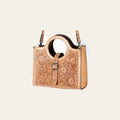 American Darling Western Tote Bag Hand Tooled Floral Carved Genuine Vegetable Tanned Leather Purse with YKK Zipper