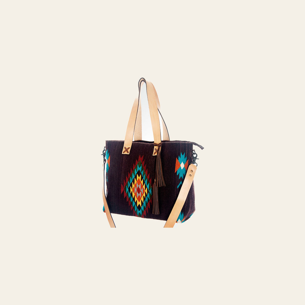 American Darling Tote Bag Hand Woven Saddle Blanket Genuine Leather Western Purse Large Shoulder Bag with YKK Zipper