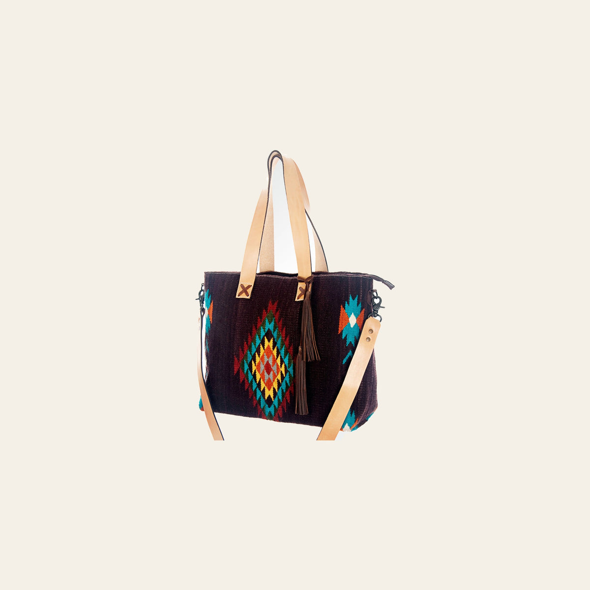 American Darling Tote Bag Hand Woven Saddle Blanket Genuine Leather Western Purse Large Shoulder Bag with YKK Zipper