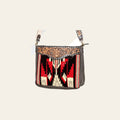 American Darling Women's Hand Tooled Floral Carved Leather Cross body Bag with Hand Woven Saddle Blanket and Buck Stitching