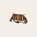 American Darling Women's Hand Tooled Floral Carved Leather Small Cross body Bag with Hand Woven Saddle Blanket and Fringes
