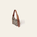 American Darling Hand Tooled Genuine Leather Hobo Bag for Women Hair-On Cowhide Floral Carved Purse with Fringes & YKK Zipper