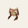 American Darling Women's Large Cross body Bag Hair-On Cowhide Hand Tooled Fringes Braided Genuine Leather YKK Zipper