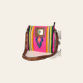 American Darling Large Cross body Bag Hand Woven Saddle Blanket Vegetable-Tanned Genuine Leather Floral Carved Turquoise Concho