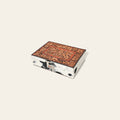 American Darling Hair-On Cowhide Hand Tooled Floral Carved Leather Jewelry Case Genuine Western Leather with YKK Zipper