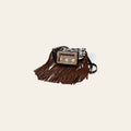 American Darling Fringed Hand Tooled Floral Carved Hair-On Cowhide Fanny Pack Eco-Friendly Genuine Leather Western Crossbody