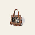 American Darling Women's Hand Tooled Floral Carved Hair-On Cowhide Genuine Leather Tote Bag Eco-Friendly YKK Zipper