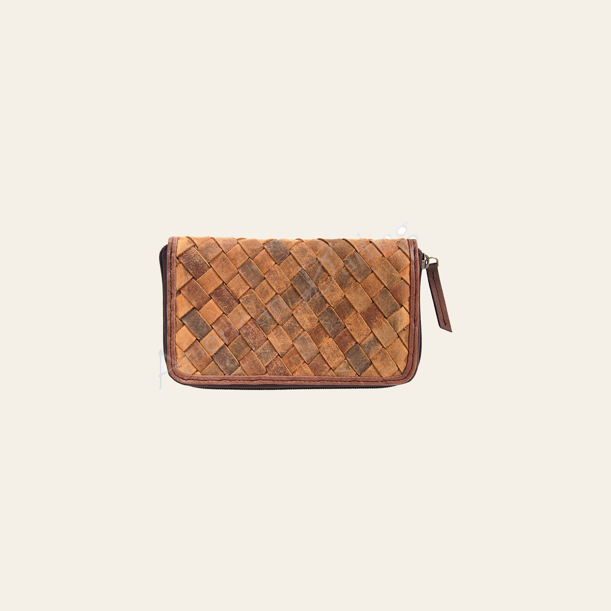 American Darling Organiser Handcrafted Basket Weave Genuine Vegetable Tanned Leather Western Wallet 4.5in X 8in