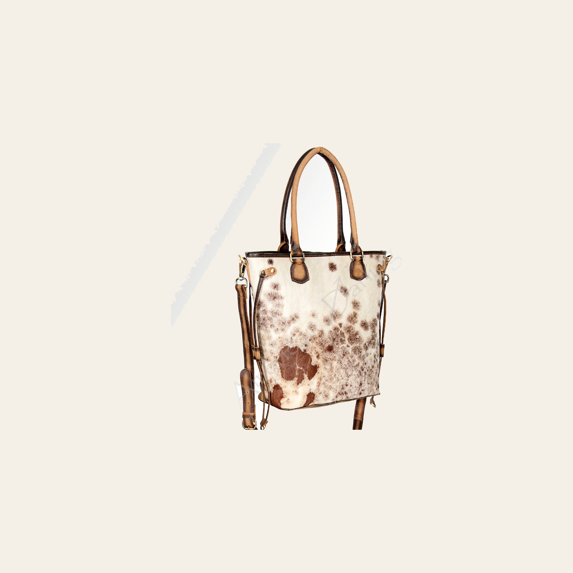 American Darling Hair-On Cowhide Tote Bag, Handcrafted Western Full Grain Leather Purse, 13in (H) X 10.5in (W) X 5in (D)