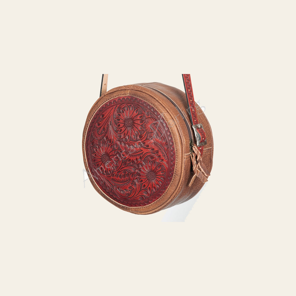 American Darling Canteen Bag Hand Tooled Genuine Leather Western Women | Handbag Purse Travel Clutch