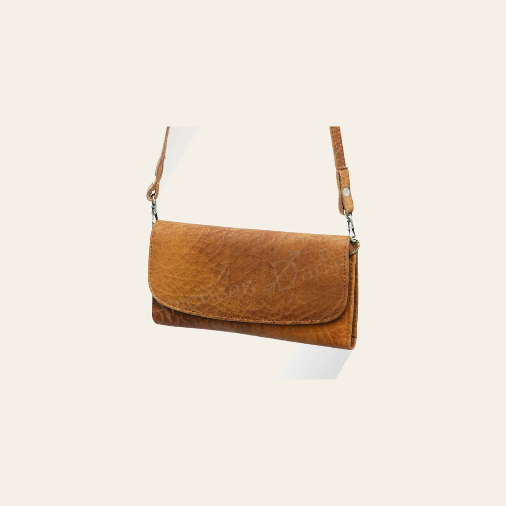 American Darling Small Cross body Bag, Genuine Vegetable Tanned Full Grain Leather, Western Organiser Purse, 4in X 8in X 1in