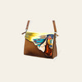 American Darling Cross body Bag, Hand Painted Western Horse Art, Genuine Full Grain Leather Purse, 7in X 4.5in X 12in