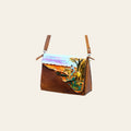 American Darling Cross body Bag, Hand Painted Western Horse Art, Genuine Full Grain Leather Purse, 7in X 4.5in X 12in