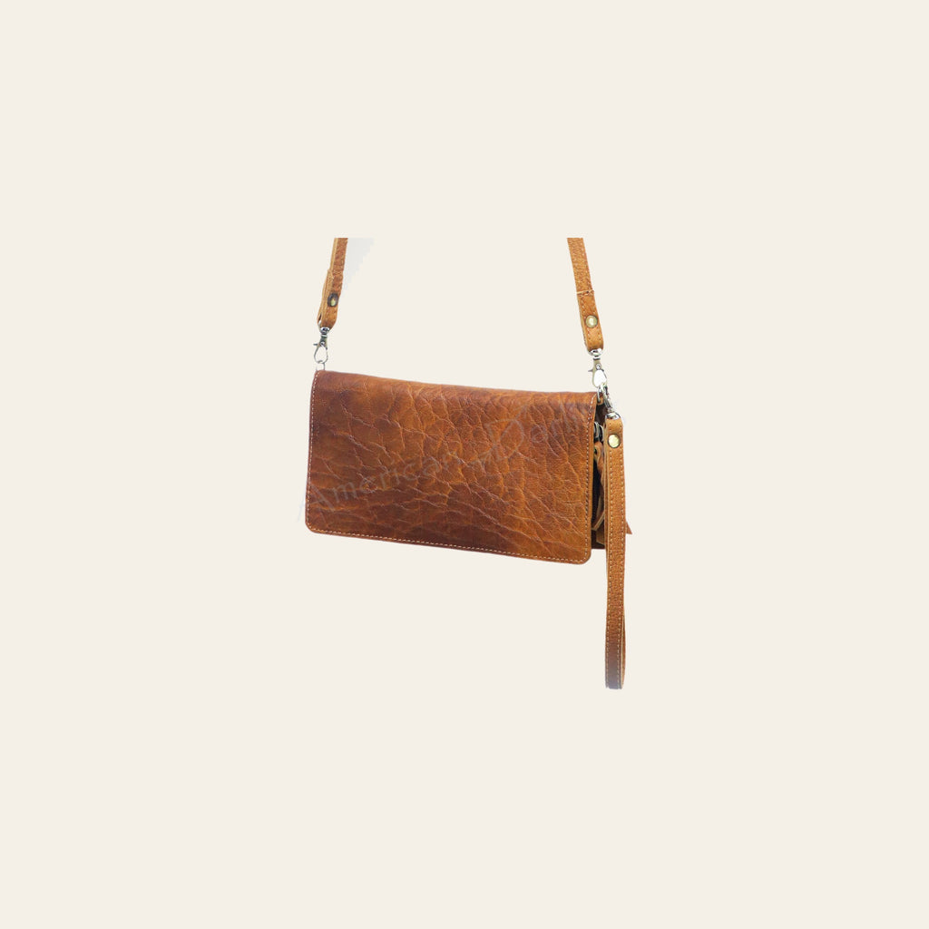 American Darling Organiser Bag Western Genuine Full Grain Leather Handcrafted Purse with YKK Zipper and Wristlet