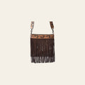 Ameran Darling Women's Crossbody Bag Western Hand Tooled Hair on Leather Handbag and Ladies Purse