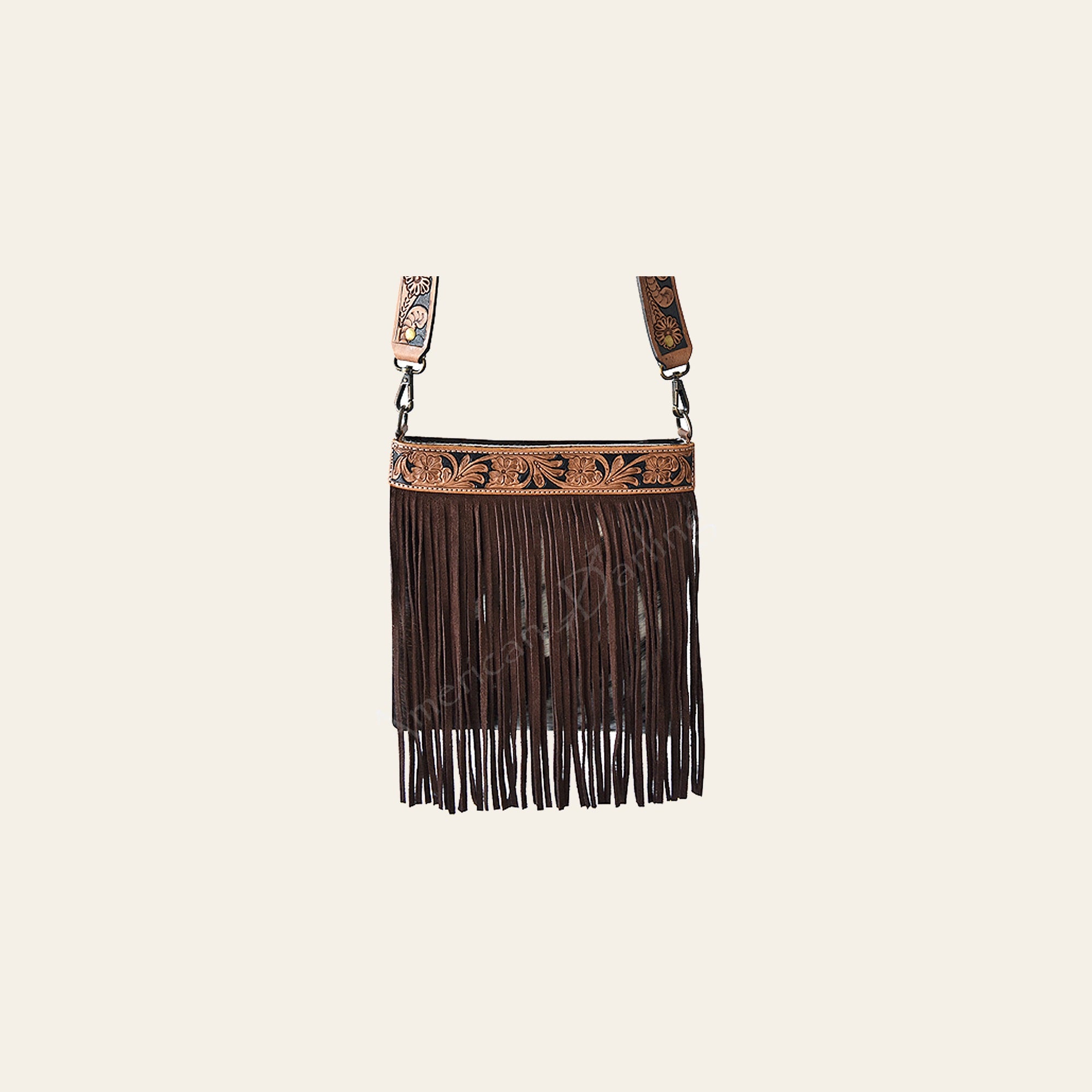 Ameran Darling Women's Crossbody Bag Western Hand Tooled Hair on Leather Handbag and Ladies Purse