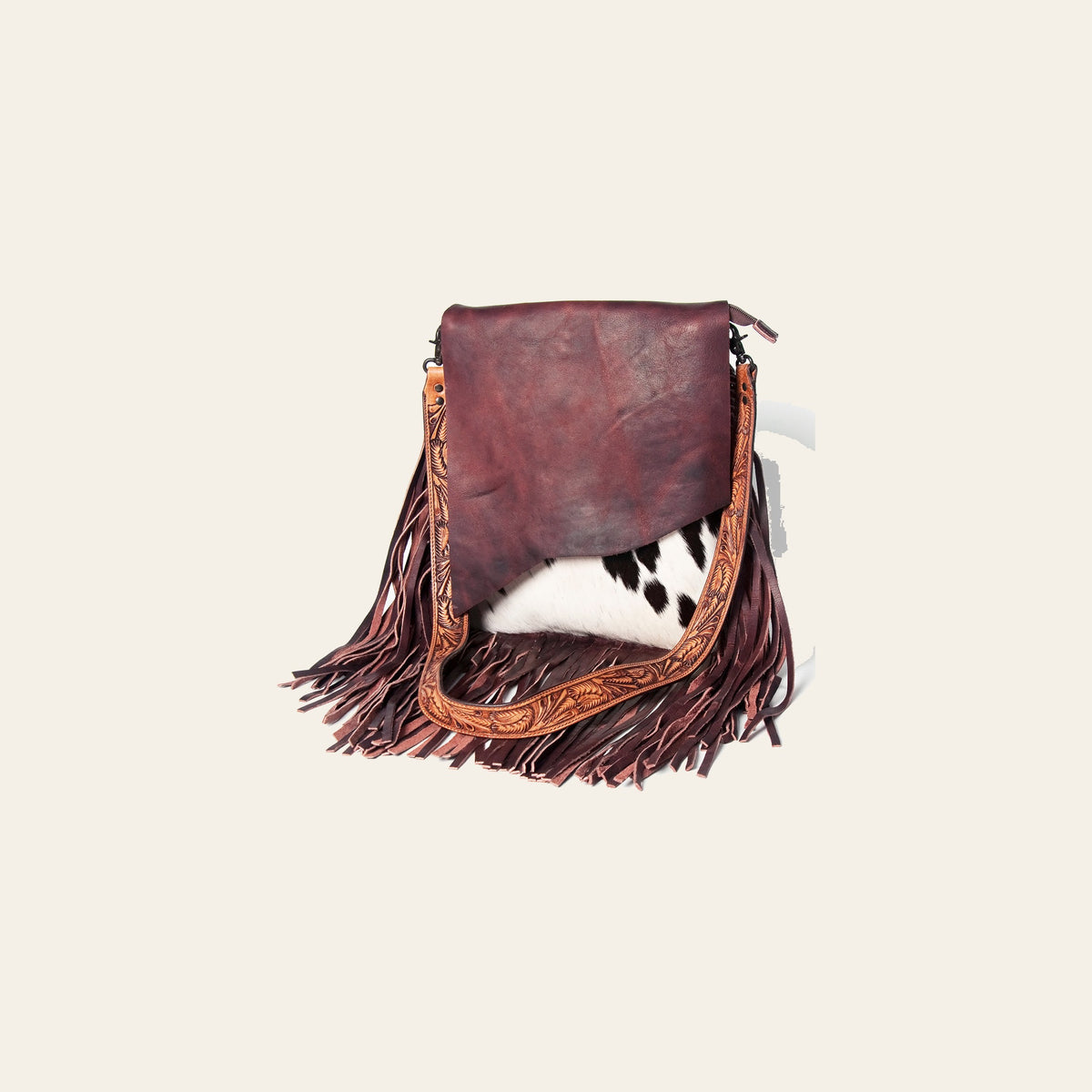 American Darling Messenger Hand Tooled Hair On Genuine Leather Western Women Bag Handbag Purse | Cute