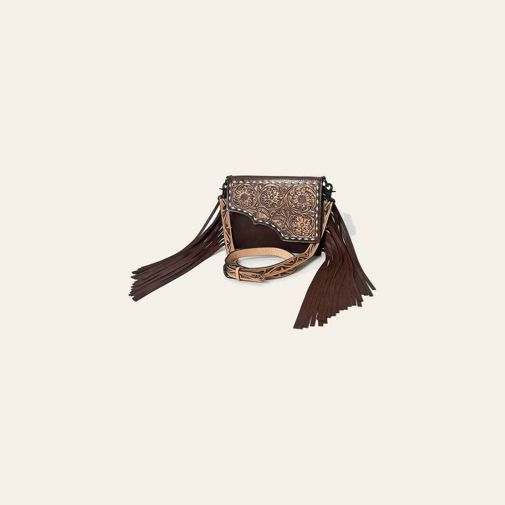 Ameran Darling Women's Crossbody Bag Western Hand Tooled Genuine Leather Handbag and Ladies Purse