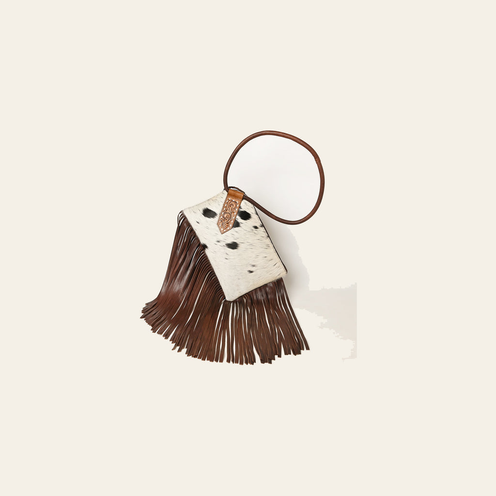 American Darling Wristlet Hand Tooled Hair On Genuine Leather Western Women Bag | Handbag Purse Travel Clutch