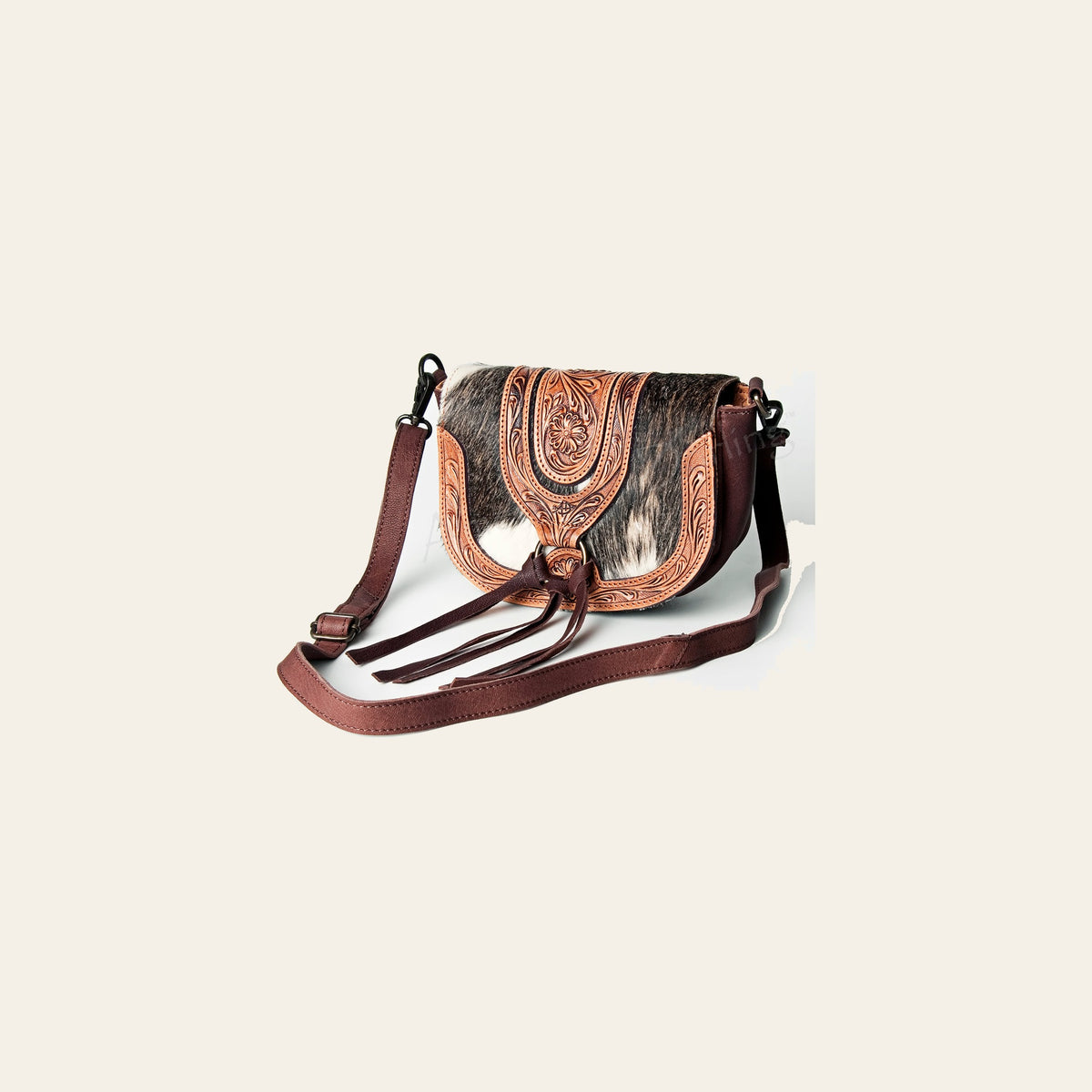 American Darling Cross Body Hand Tooled Hair on-Genuine Leather Western Women Bag Handbag Purse | Crossbody for Cute