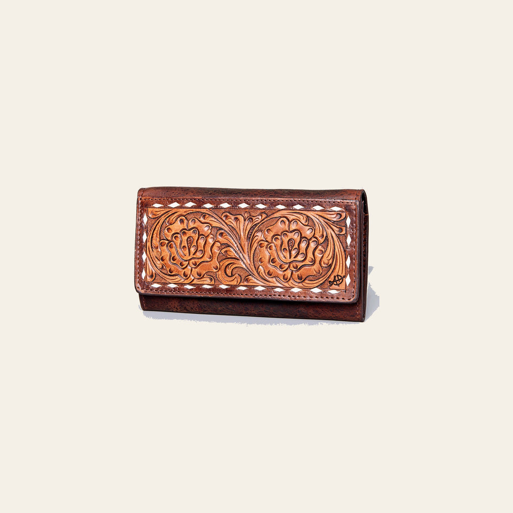 American Darling Wallet Hand Tooled Genuine Leather Western Women Bag | Handbag Purse Wristlet Travel Clutch