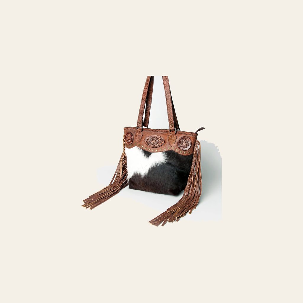 American Darling Tote Hand Tooled Hair on Genuine Leather Western Women Bag Handbag Purse | Travel Bags College Casual