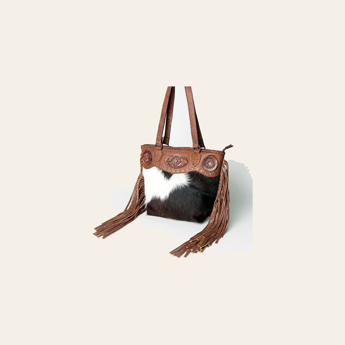 American Darling Tote Hand Tooled Hair on Genuine Leather Western Women Bag Handbag Purse | Travel Bags College Casual