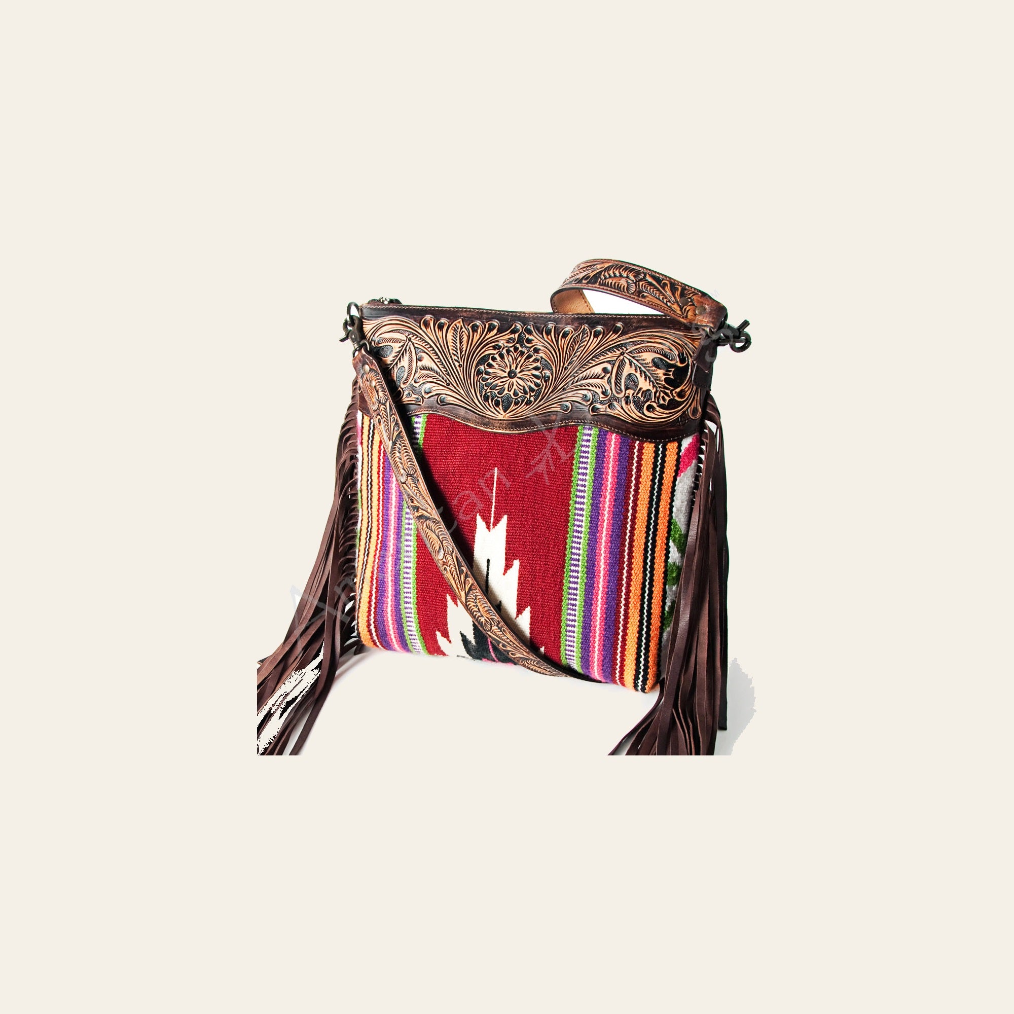 American Darling Signature Crossbody Hand Tooled Saddle Blanket Genuine Leather Women Bag Western Handbag Purse
