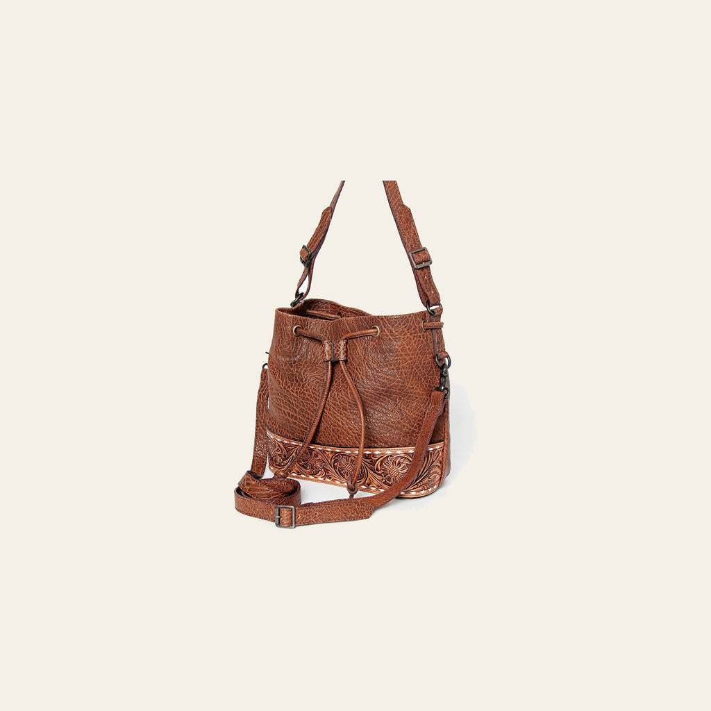 American Darling Bucket Hand Tooled Genuine Leather women bag western handbag purse