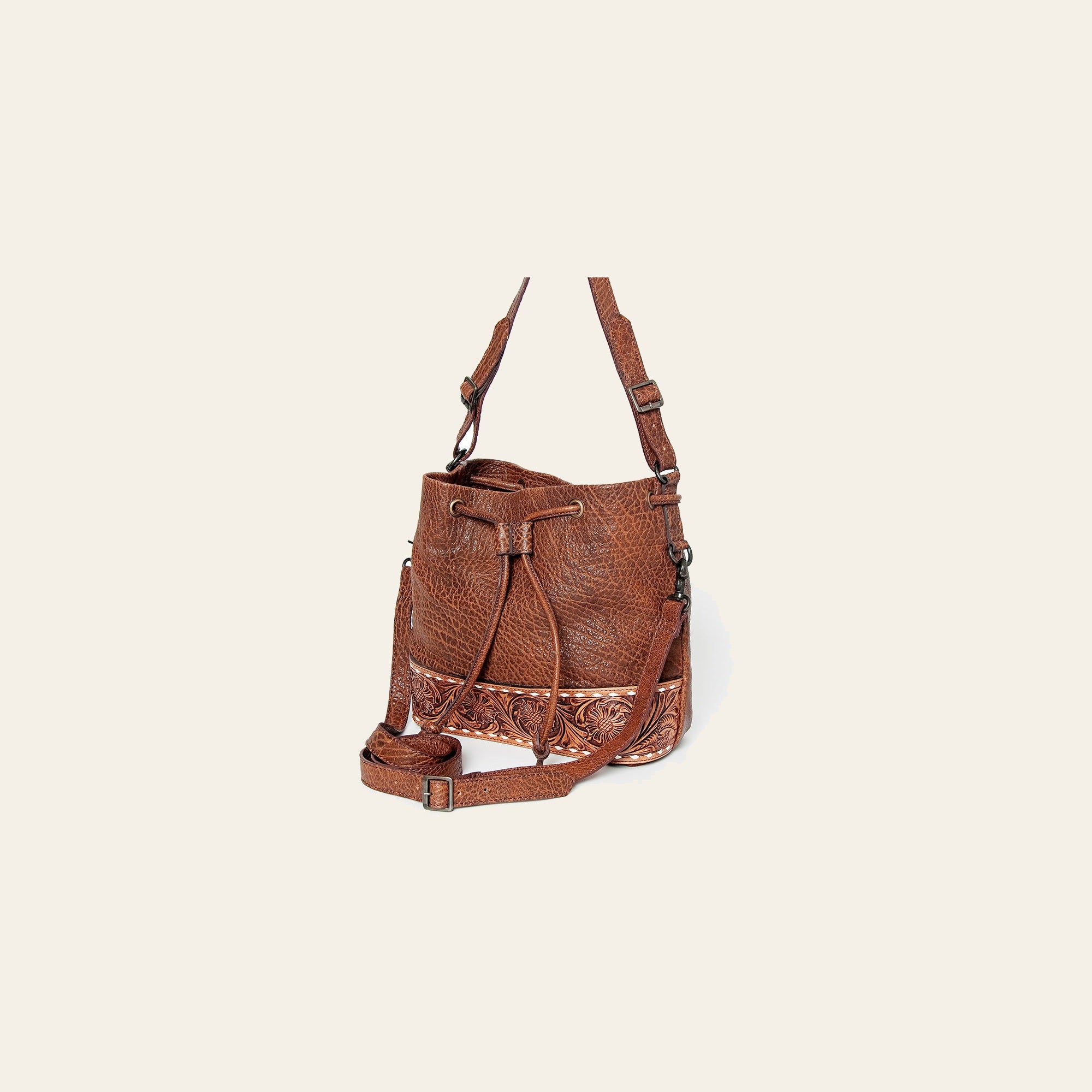 American Darling Bucket Hand Tooled Genuine Leather women bag western handbag purse