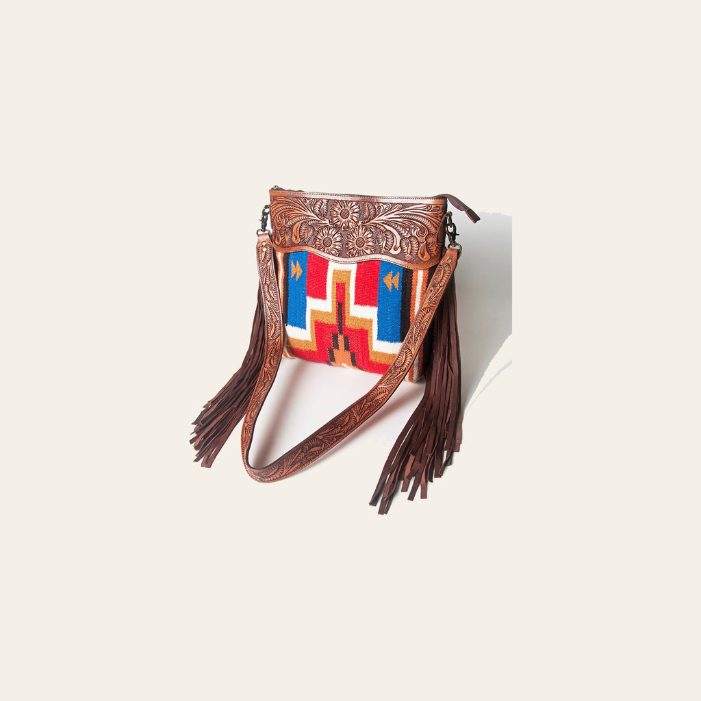 American Darling Signature Crossbody Hand Tooled Saddle Blanket Genuine Leather women bag western handbag purse