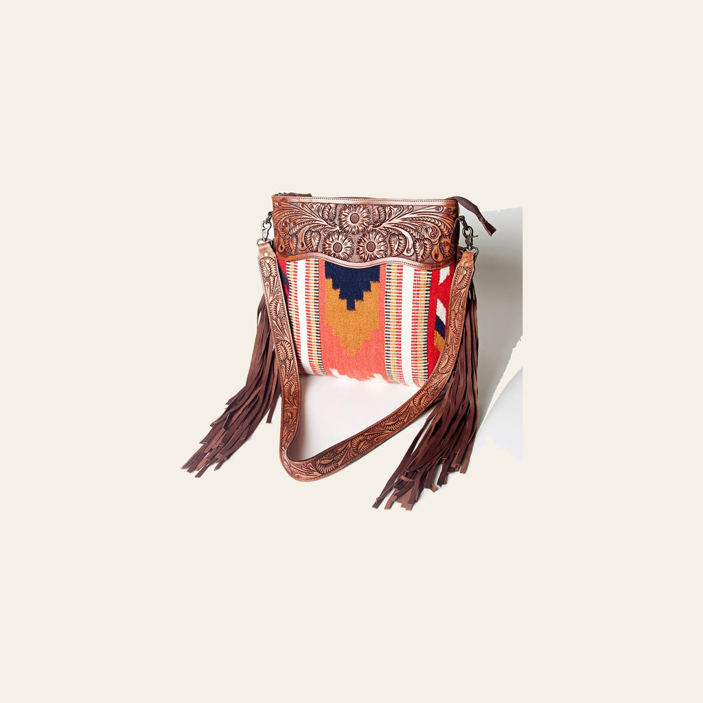American Darling Signature Crossbody Hand Tooled Saddle Blanket Genuine Leather women bag western handbag purse