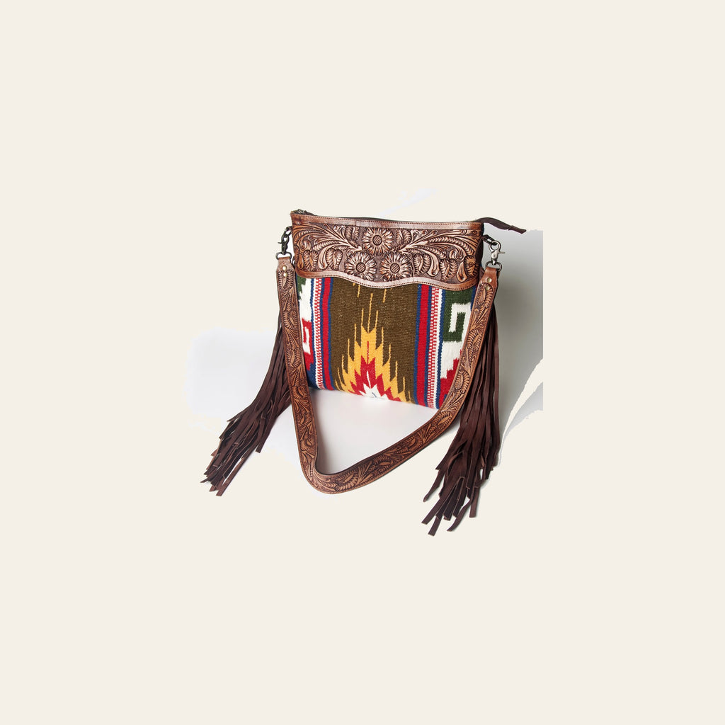 American Darling Signature Crossbody Hand Tooled Saddle Blanket Genuine Leather women bag western handbag purse