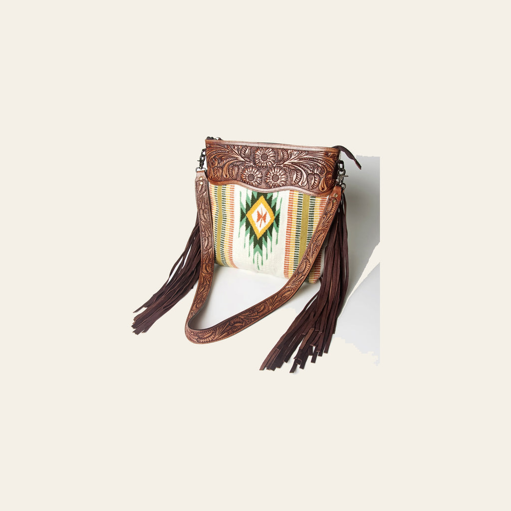 American Darling Signature Crossbody Hand Tooled Saddle Blanket Genuine Leather women bag western handbag purse