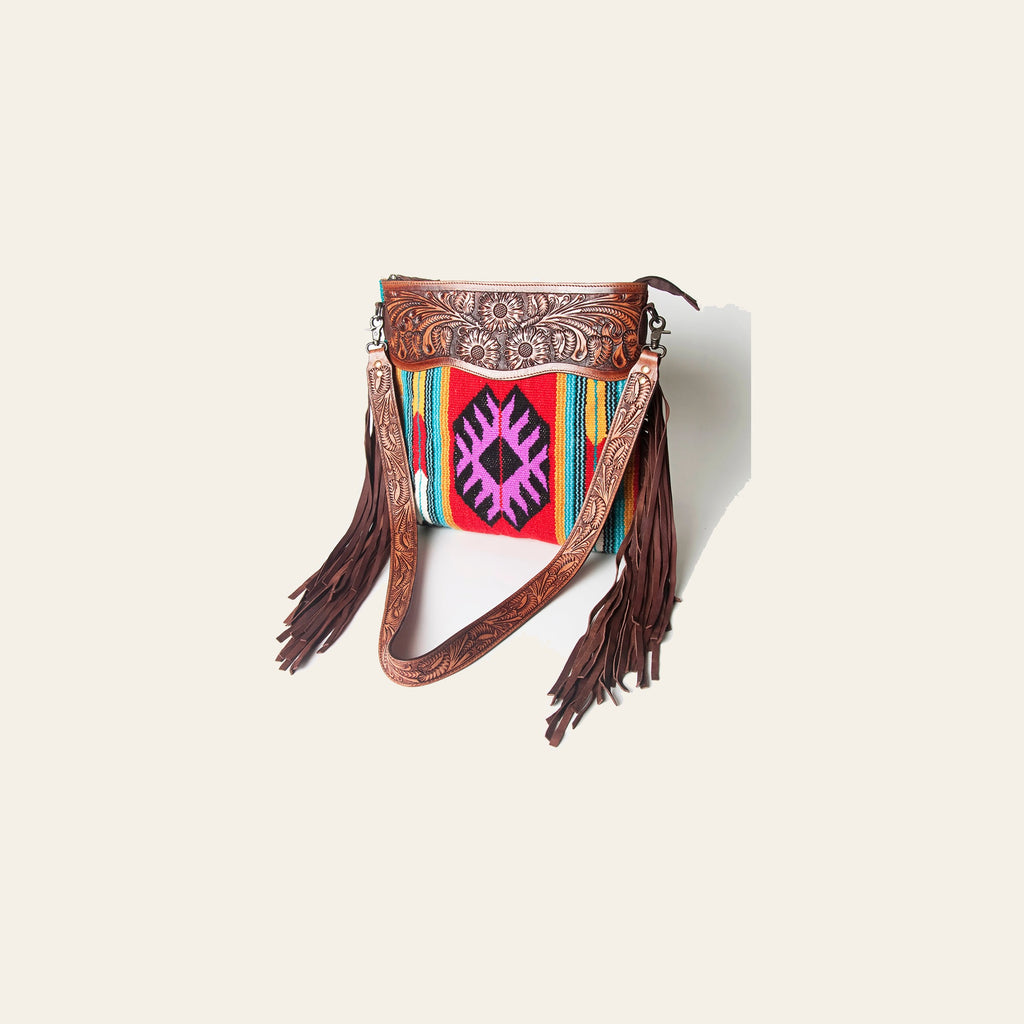 American Darling Signature Crossbody Hand Tooled Saddle Blanket Genuine Leather women bag western handbag purse