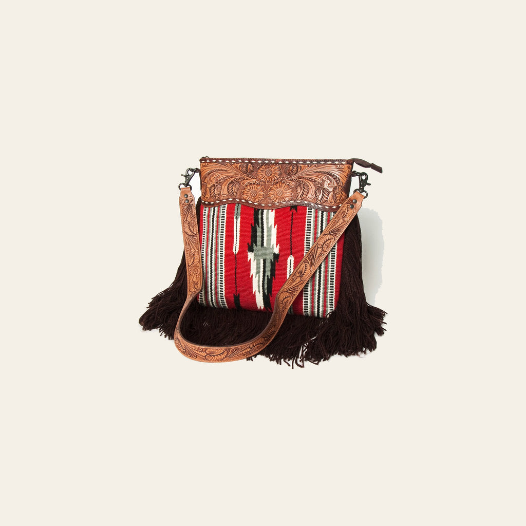 American Darling Signature Crossbody Hand Tooled Saddle Blanket Genuine Leather Women Bag Western Handbag Purse