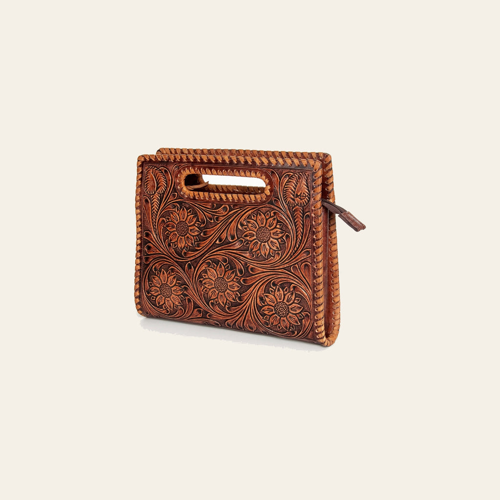 American Darling Clutch Hand Tooled Genuine Leather Women Bag Western Handbag Purse