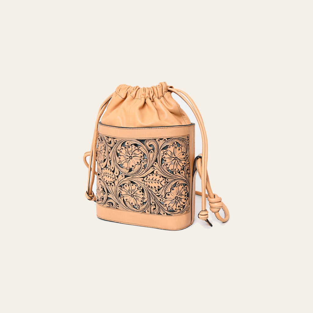 American Darling Bucket Hand Tooled Genuine Leather Western Women Bag Handbag Purse | Travel Bags College Casual