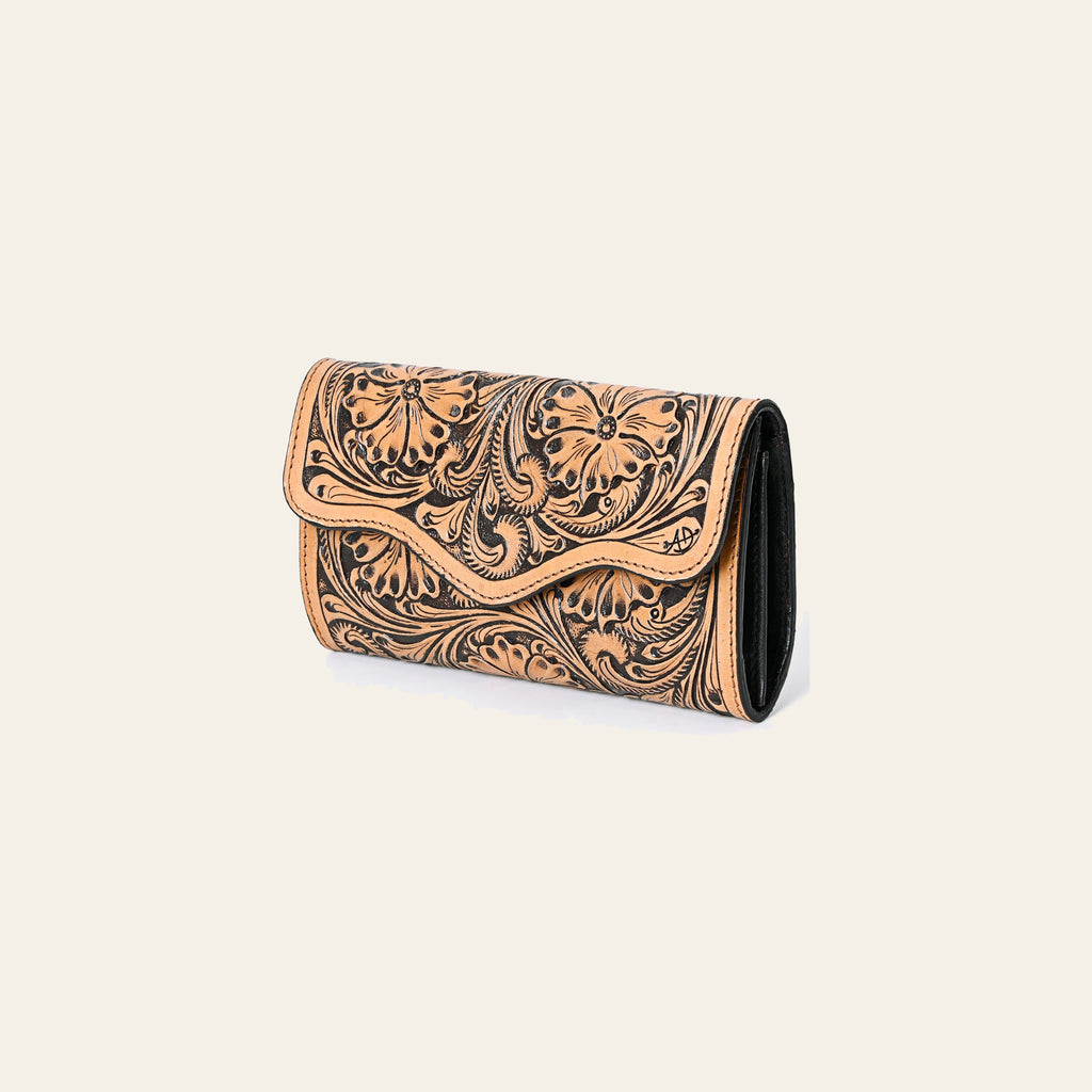 American Darling Wallet Hand Tooled Genuine Leather Western Women Bag | Handbag Purse Wristlet Travel Clutch