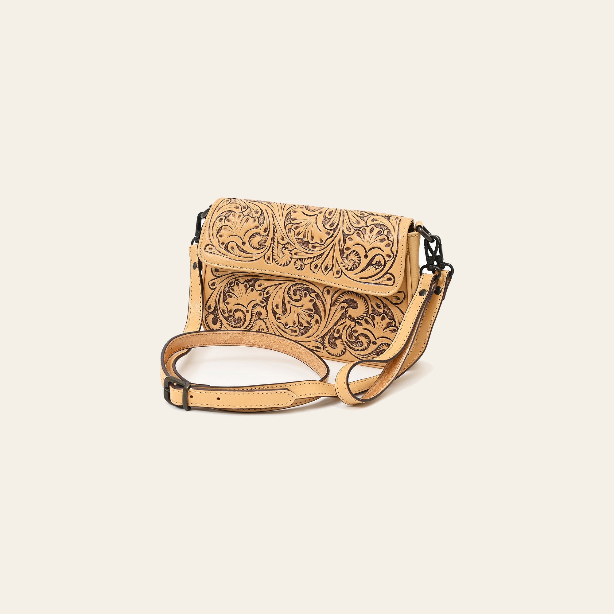American Darling Cross Body Hand Tooled Genuine Leather Western Women Bag | Antique Tan Handbag Purse Crossbody for Cute