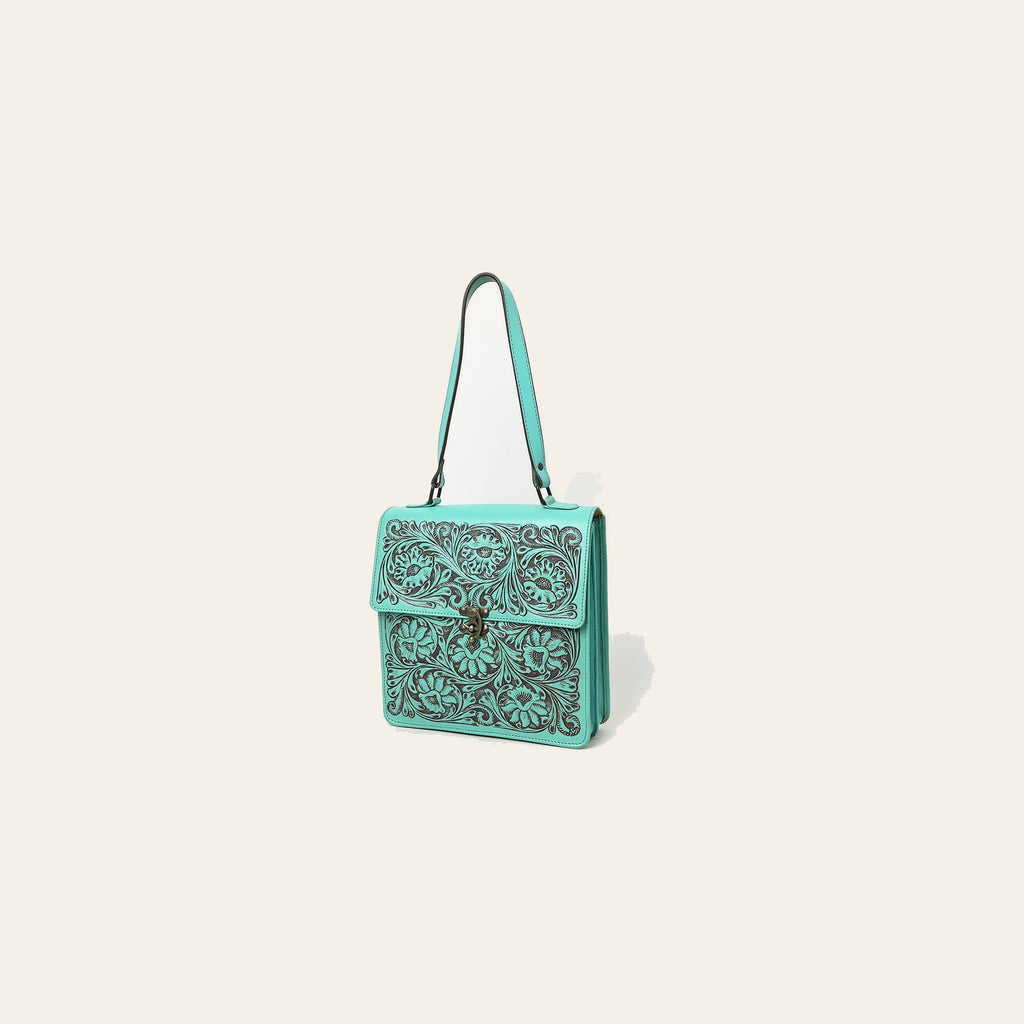 American Darling Briefcase Hand Tooled Genuine Leather Womens Bag Western Handbag Purse | for Women