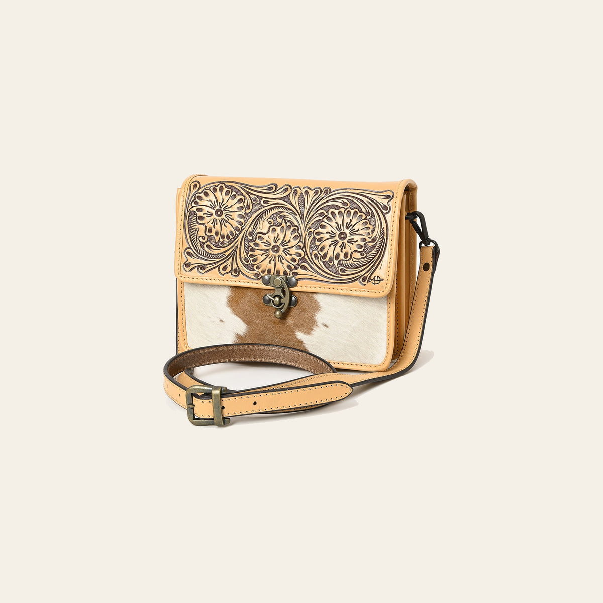 American Darling Cross Body Hand Tooled Hair on-Genuine Leather Western Women Bag Handbag Purse | Crossbody