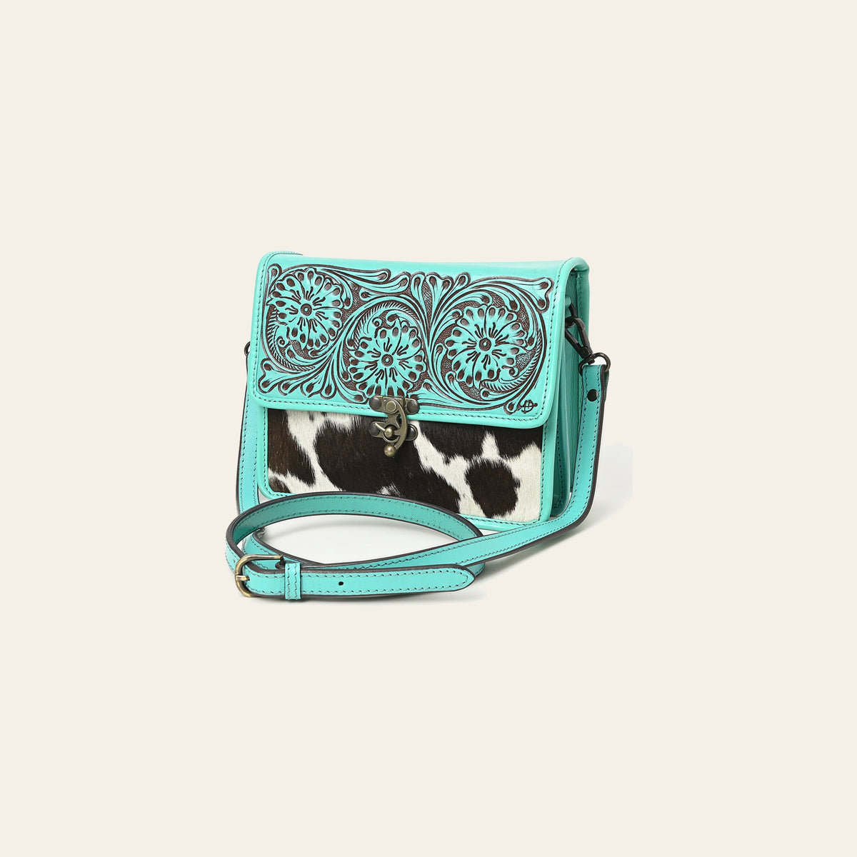 American Darling Cross Body Hand Tooled Hair on-Genuine Leather Western Women Bag Handbag Purse | Crossbody