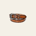 American Darling Beautifully Hand Tooled Brown Genuine Leather Belt Men and Women Western with Removable Buckle