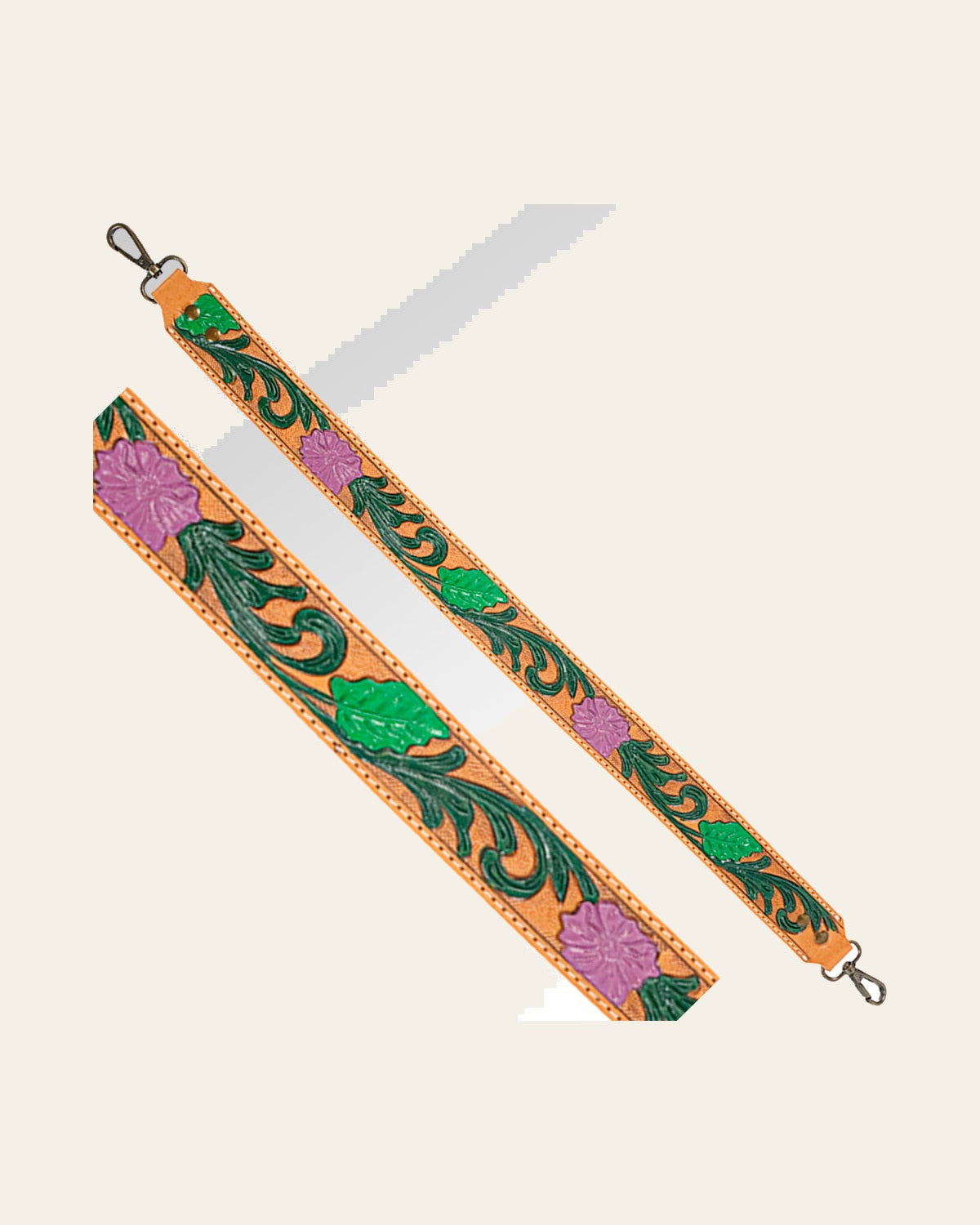 American Darling Hand Tooled Genuine Leather Crossbody Handle Strap for Bags Phone Keychain Wallet Purse Clutch Cellphone
