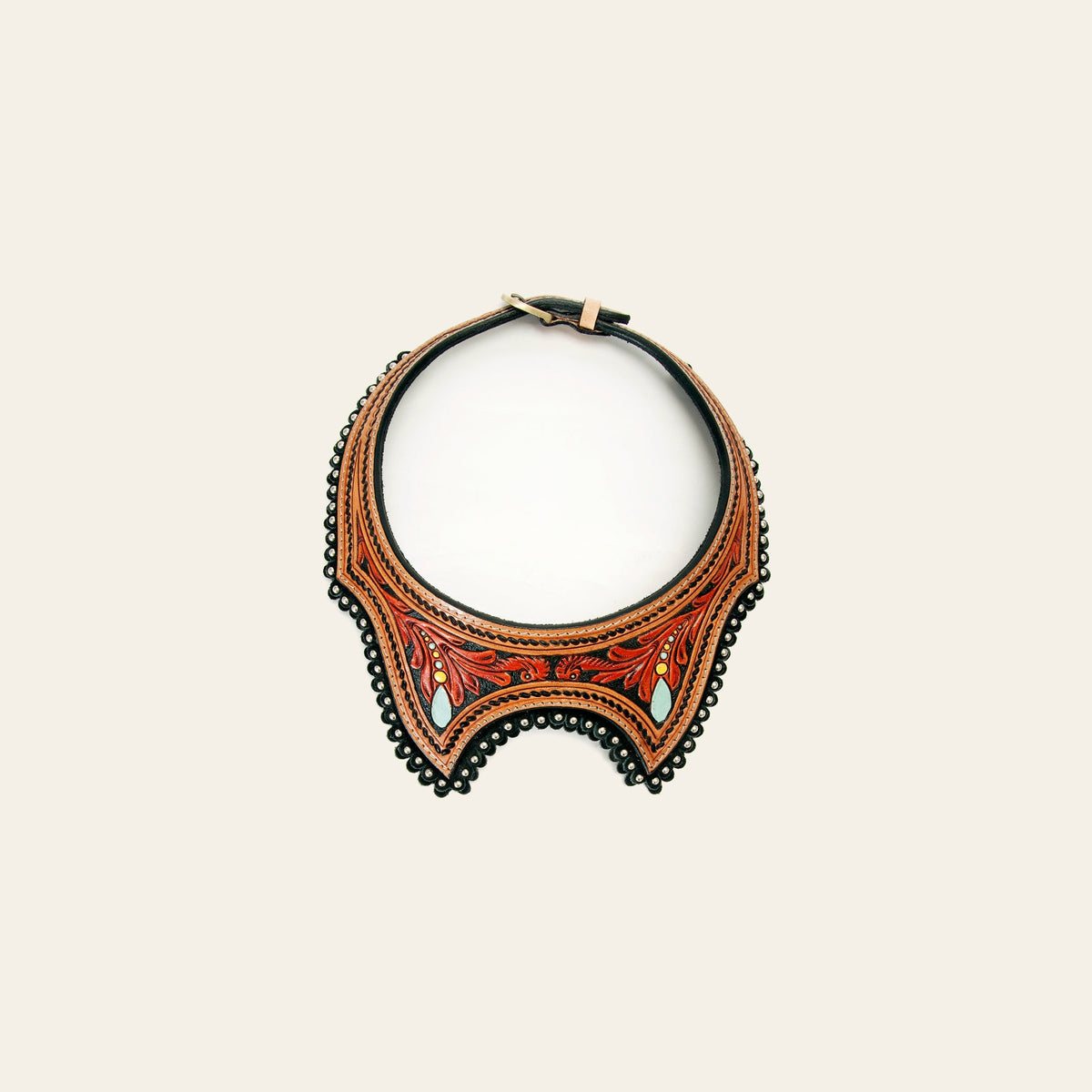 American Darling Braided Full Grain Leather Jewelry Necklace with Concho Handmade Necklaces Timeless Piece for a Style