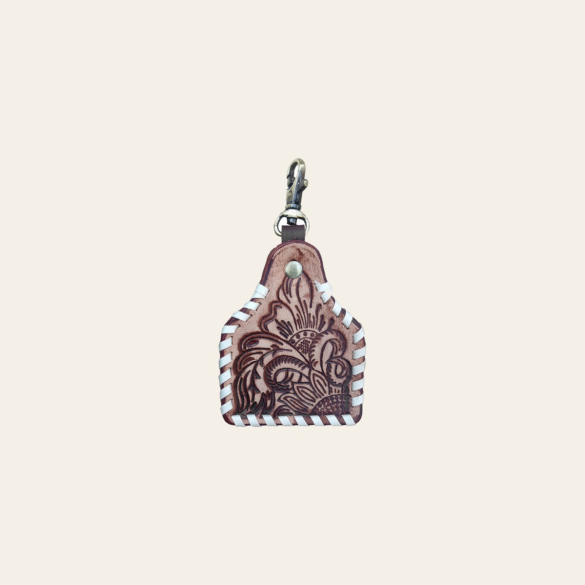 American Darling ADKRX121 Hand Tooled Carved Genuine Leather Keyring