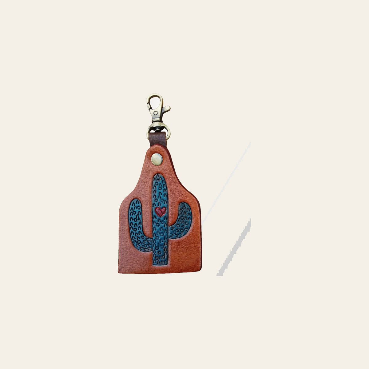 American Darling ADKRX124 Hand Tooled Carved Genuine Leather Keyring